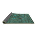 Sideview of Oriental Turquoise Industrial Rug, urb2403turq