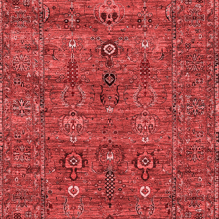 Machine Washable Oriental Red Industrial Rug, wshurb2403red