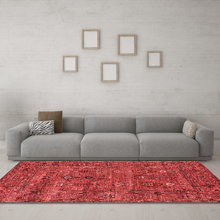 Industrial Red Washable Rugs