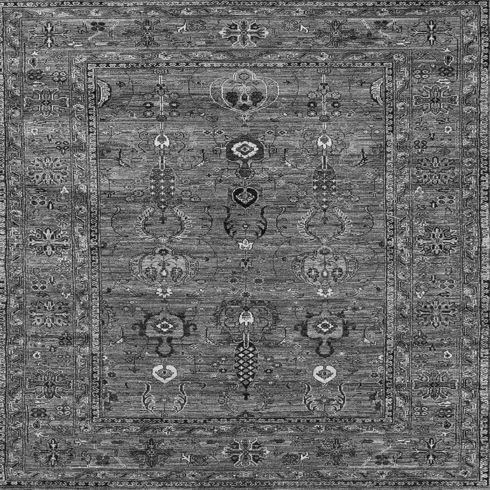 Square Machine Washable Oriental Gray Industrial Rug, wshurb2403gry