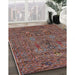 Mid-Century Modern Pink Oriental Rug in Family Room, urb2403