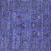 Square Machine Washable Oriental Blue Industrial Rug, wshurb2403blu