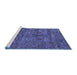 Sideview of Machine Washable Oriental Blue Industrial Rug, wshurb2403blu