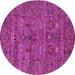 Round Oriental Pink Industrial Rug, urb2403pnk