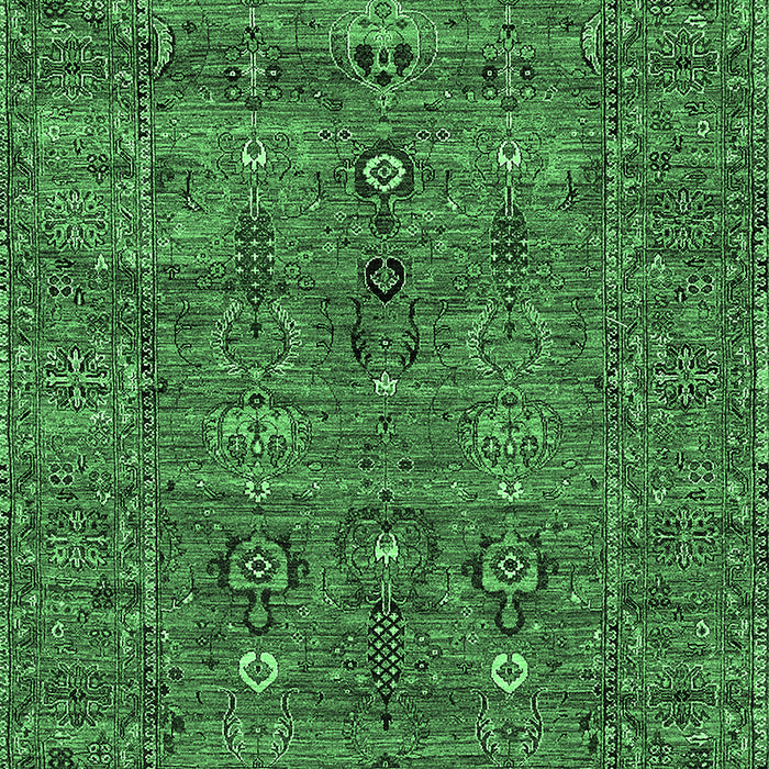 Machine Washable Oriental Emerald Green Industrial Area Rugs, wshurb2403emgrn