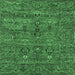 Square Oriental Emerald Green Industrial Rug, urb2403emgrn