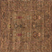 Square Machine Washable Oriental Brown Industrial Rug, wshurb2403brn