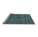 Sideview of Machine Washable Oriental Light Blue Industrial Rug, wshurb2403lblu