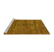 Sideview of Machine Washable Oriental Yellow Industrial Rug, wshurb2403yw