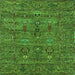 Square Oriental Green Industrial Rug, urb2403grn