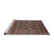 Sideview of Machine Washable Industrial Modern Red Brown Rug, wshurb2404