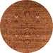 Round Oriental Orange Industrial Rug, urb2404org