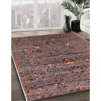 Mid-Century Modern Red Brown Oriental Rug, urb2404