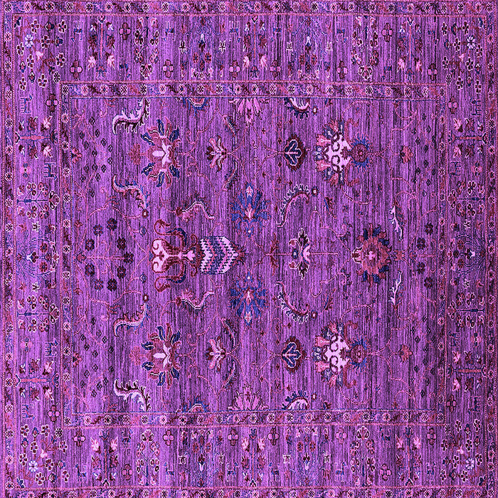 Square Machine Washable Oriental Purple Industrial Area Rugs, wshurb2404pur