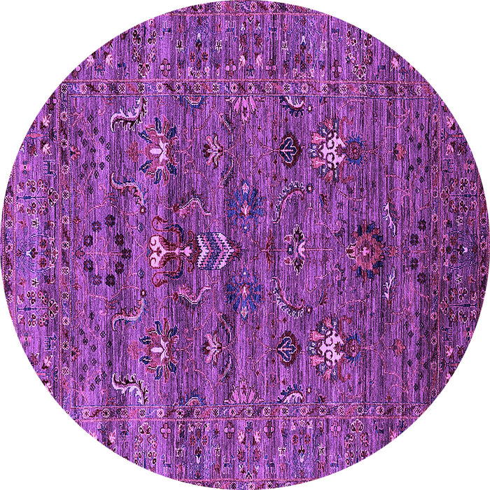 Round Oriental Purple Industrial Rug, urb2404pur