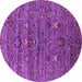 Round Oriental Purple Industrial Rug, urb2404pur