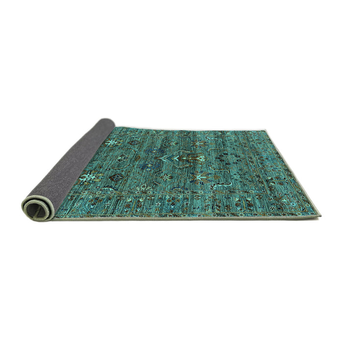 Sideview of Oriental Turquoise Industrial Rug, urb2404turq