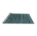 Sideview of Machine Washable Oriental Light Blue Industrial Rug, wshurb2404lblu