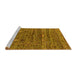 Sideview of Machine Washable Oriental Yellow Industrial Rug, wshurb2404yw