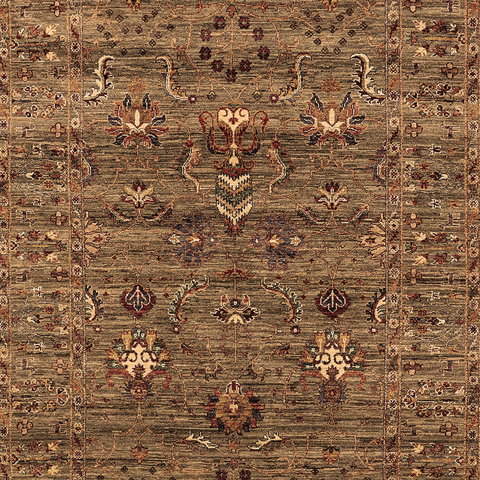 Machine Washable Oriental Brown Industrial Rug, wshurb2404brn