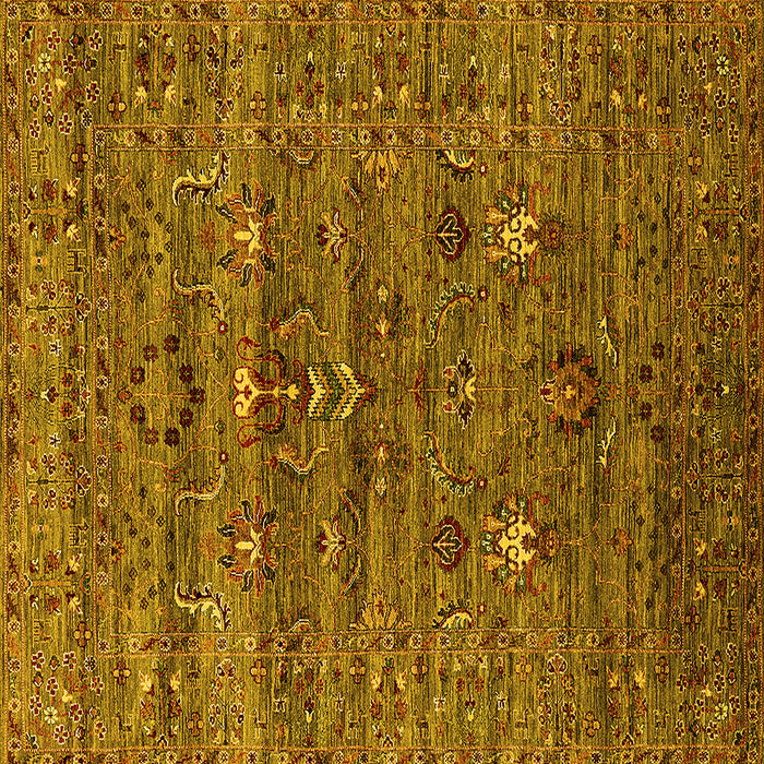Square Oriental Yellow Industrial Rug, urb2404yw