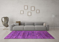 Machine Washable Oriental Purple Industrial Rug, wshurb2404pur