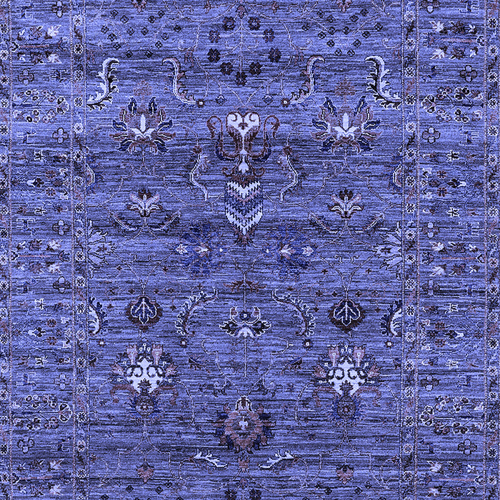 Machine Washable Oriental Blue Industrial Rug, wshurb2404blu