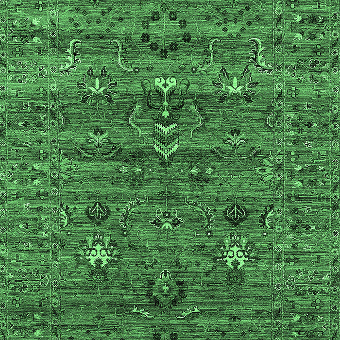 Machine Washable Oriental Emerald Green Industrial Area Rugs, wshurb2404emgrn