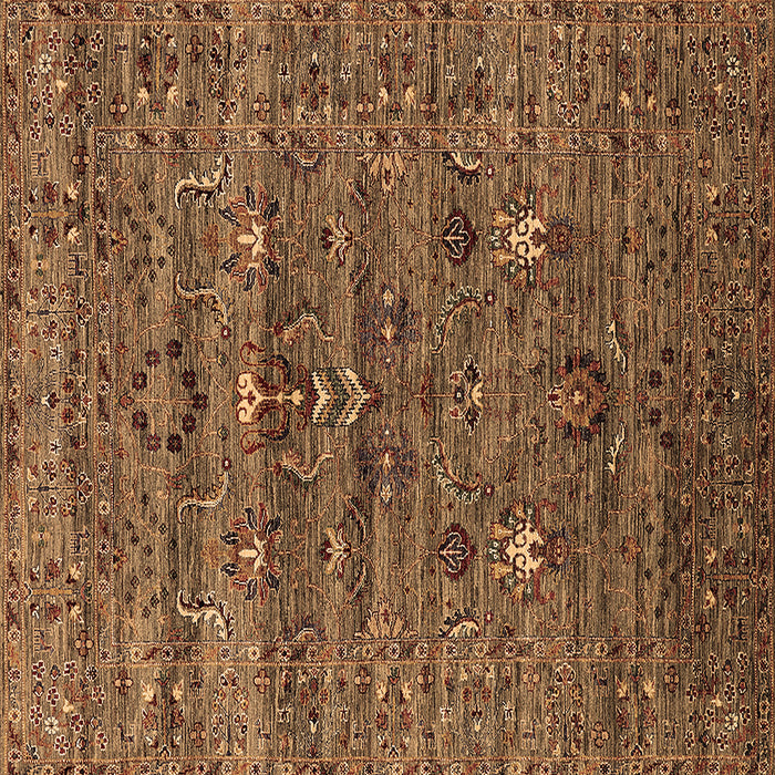 Square Oriental Brown Industrial Rug, urb2404brn