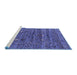 Sideview of Machine Washable Oriental Blue Industrial Rug, wshurb2404blu