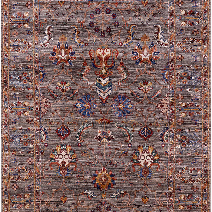 Mid-Century Modern Red Brown Oriental Rug, urb2404