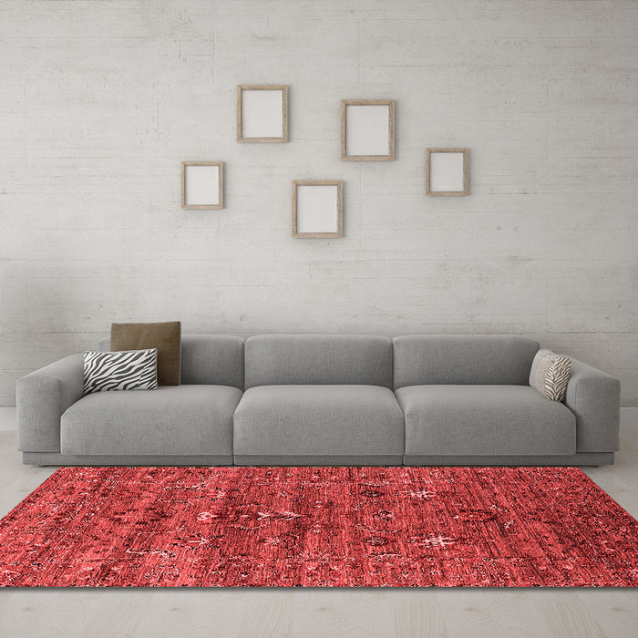 Industrial Red Washable Rugs