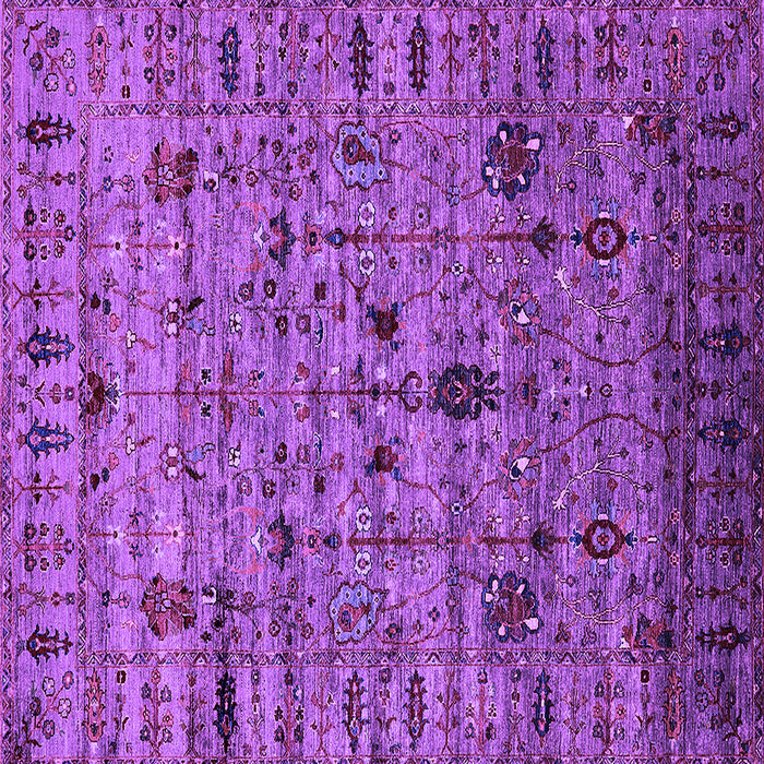 Square Machine Washable Oriental Purple Industrial Area Rugs, wshurb2405pur