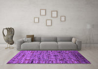 Machine Washable Oriental Purple Industrial Rug, wshurb2405pur