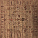 Square Oriental Brown Industrial Rug, urb2405brn