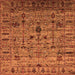 Square Machine Washable Oriental Orange Industrial Area Rugs, wshurb2405org