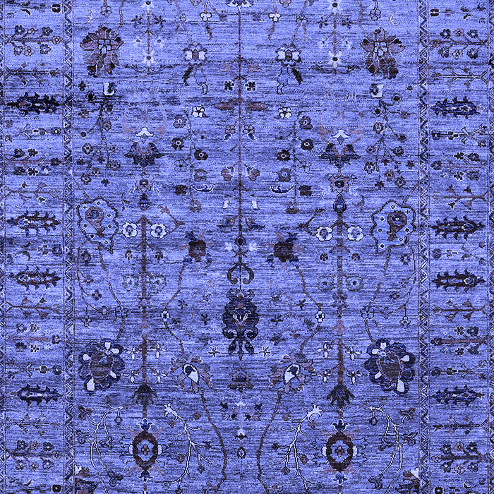 Machine Washable Oriental Blue Industrial Rug, wshurb2405blu