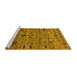 Sideview of Machine Washable Oriental Yellow Industrial Rug, wshurb2405yw