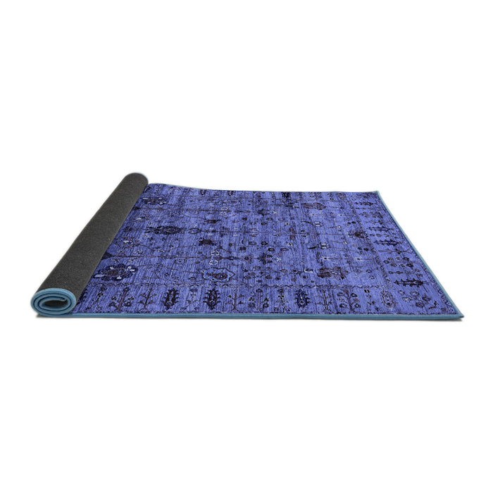 Sideview of Oriental Blue Industrial Rug, urb2405blu