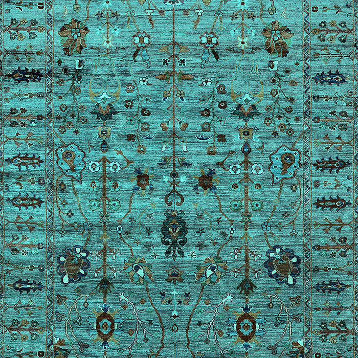 Machine Washable Oriental Turquoise Industrial Area Rugs, wshurb2405turq