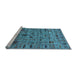 Sideview of Machine Washable Oriental Light Blue Industrial Rug, wshurb2405lblu