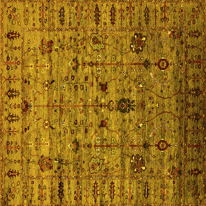 Square Oriental Yellow Industrial Rug, urb2405yw