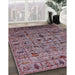 Mid-Century Modern Maroon Purple Oriental Rug in Family Room, urb2405