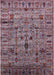 Mid-Century Modern Maroon Purple Oriental Rug, urb2405