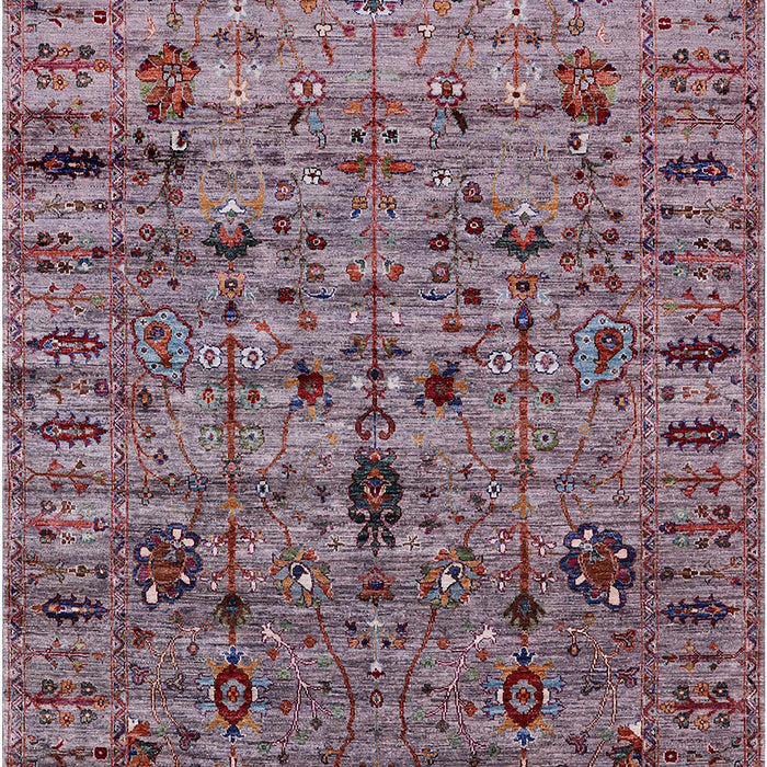 Mid-Century Modern Maroon Purple Oriental Rug, urb2405