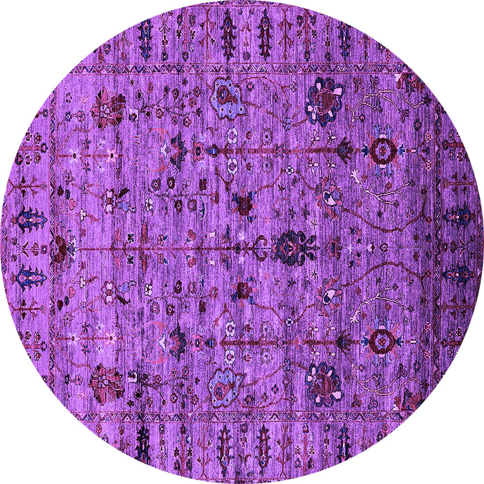Round Machine Washable Oriental Purple Industrial Area Rugs, wshurb2405pur
