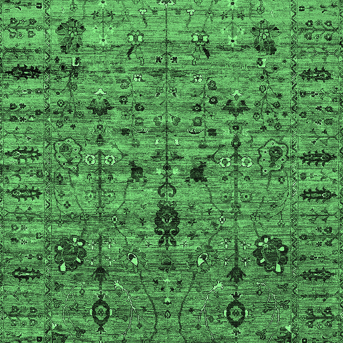 Machine Washable Oriental Emerald Green Industrial Area Rugs, wshurb2405emgrn