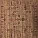 Square Machine Washable Oriental Brown Industrial Rug, wshurb2405brn