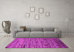 Machine Washable Oriental Pink Industrial Rug in a Living Room, wshurb2405pnk