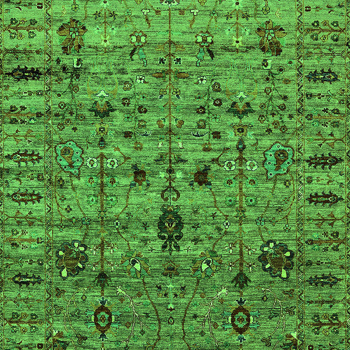 Machine Washable Oriental Green Industrial Area Rugs, wshurb2405grn